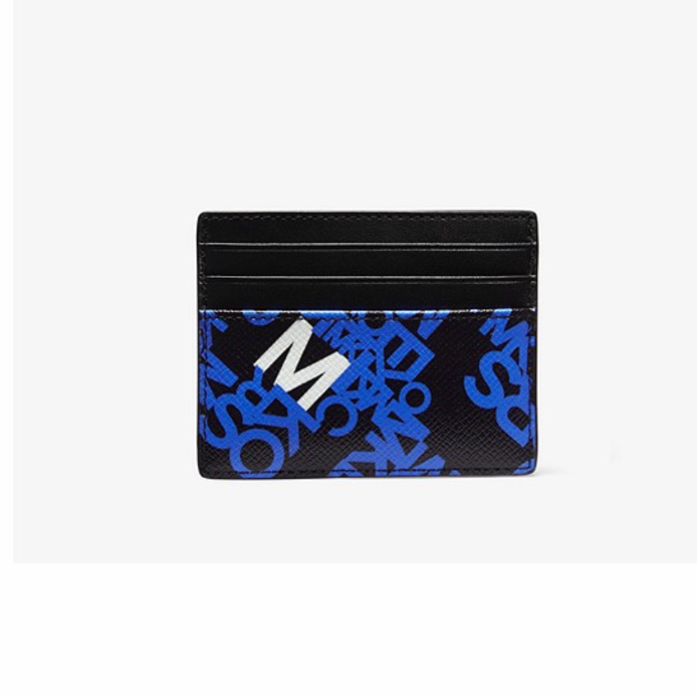 Tall Graphic Logo Crossgrain Leather Card Case